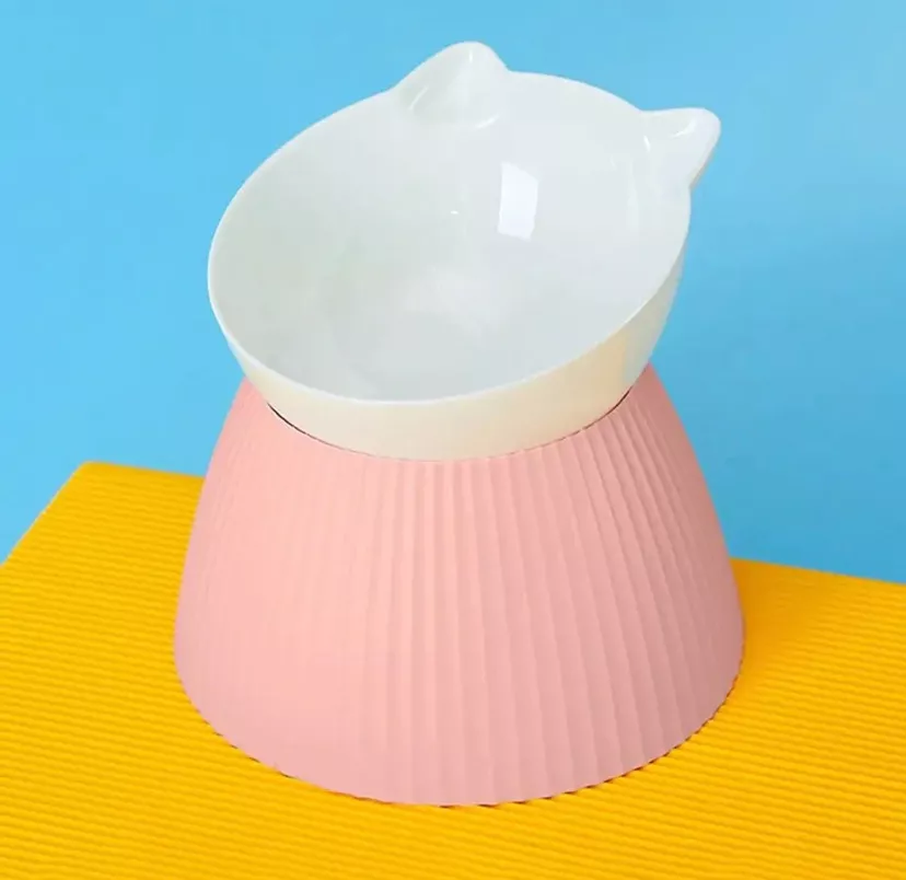 PLATO ALTO PARA MASCOTAS GATOS PERROS ANTI AHOGO CUENCO ALTO - 1