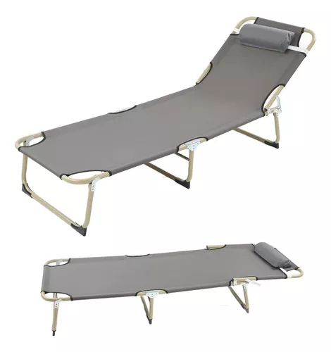 SILLA CAMA CATRE PLEGABLE Y PORTABLE PARA PLAYA CAMPING - 1