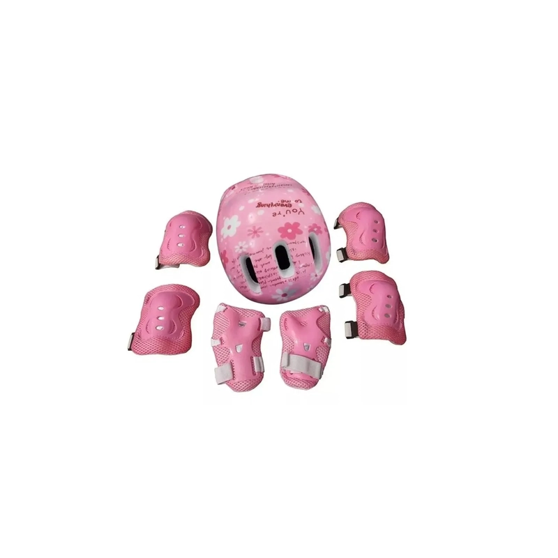 SET PROTECCION NIÑAS CASCO RODILLA CODO MANO - 1