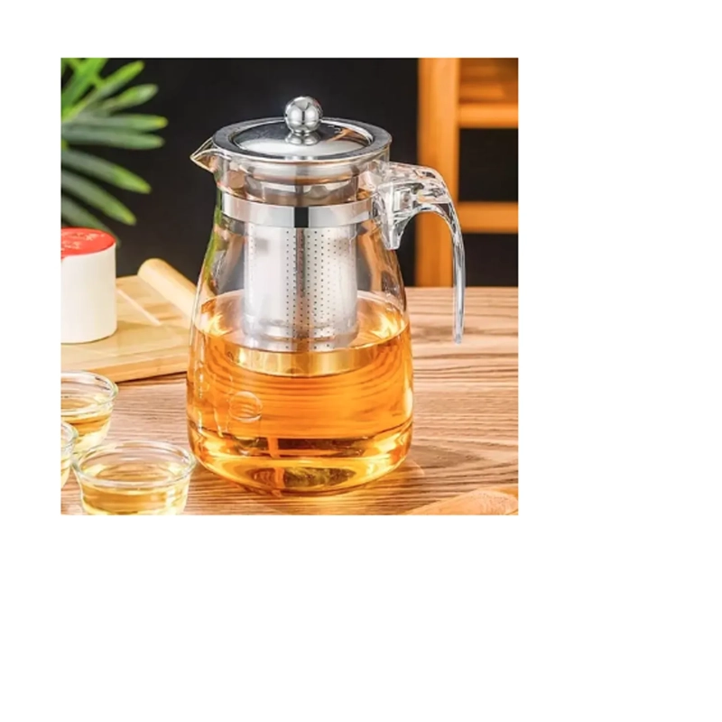 TETERA 17CM VIDRIO Y ACERO 750 ML - 1