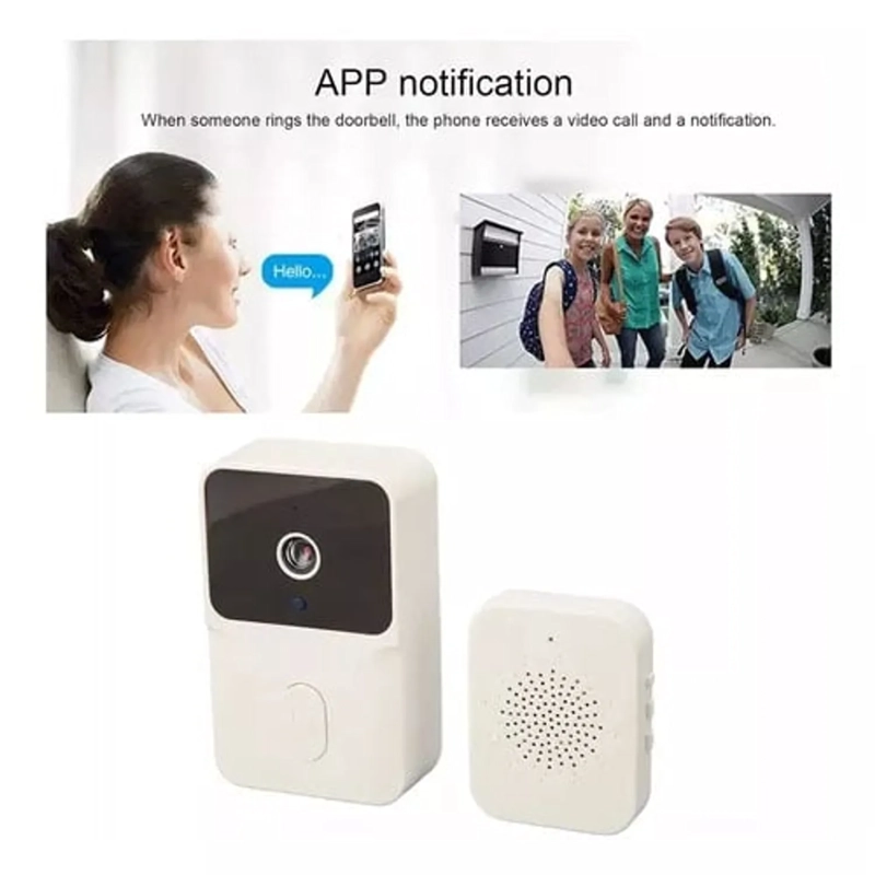 TIMBRE CON CAMARA WIFI INALAMBRICO VOZ+VIDEOLLAMADAS - 1
