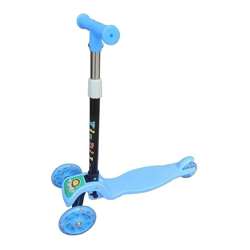 SCOOTER 3 RUEDAS CON LUZ LED COLOR CELEST - 1
