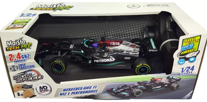 AUTO FORMULA 1 Mercedes W12 2021 #44 Lewis Hamilton Maisto 1:24 Control Remoto - 2