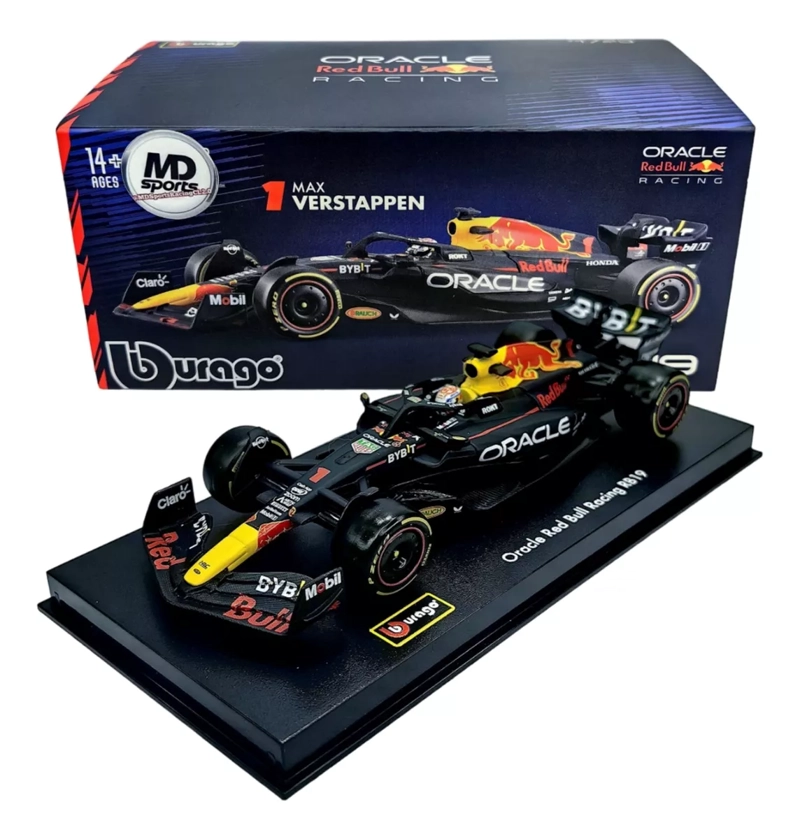 AUTO FORMULA 1 RedBull RB19 2023 #1 Max Verstappen Caja Acrilica Burago - 1
