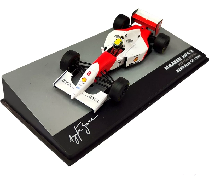 AUTO FORMULA 1 Mclaren MP4/8 1993 #8 Ayrton Senna Caja Acrilica IXO 1:43 - 1