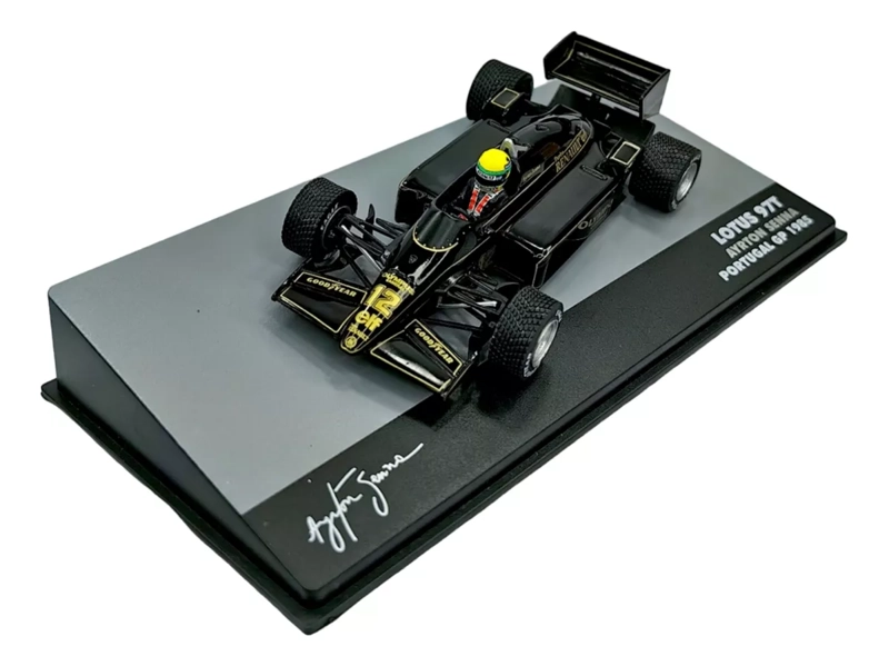 AUTO FORMULA 1 Lotus 97T 1985 #12 Ayrton Senna Caja Acrilica IXO 1:43 - 1
