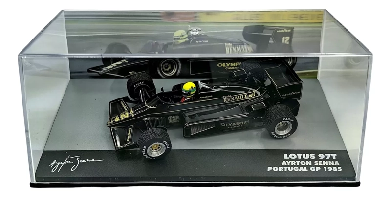 AUTO FORMULA 1 Lotus 97T 1985 #12 Ayrton Senna Caja Acrilica IXO 1:43 - 2
