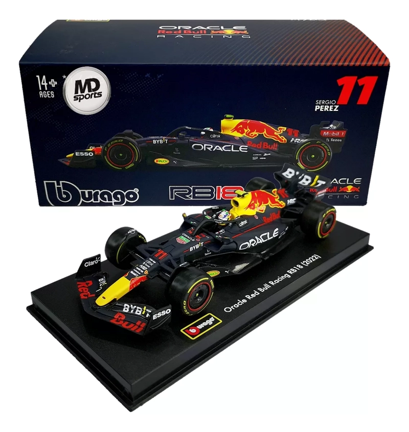 AUTO REDBULL F1 RB18 CHECO PEREZ 2022 ESC.1/43 ACRÍLICO - 1