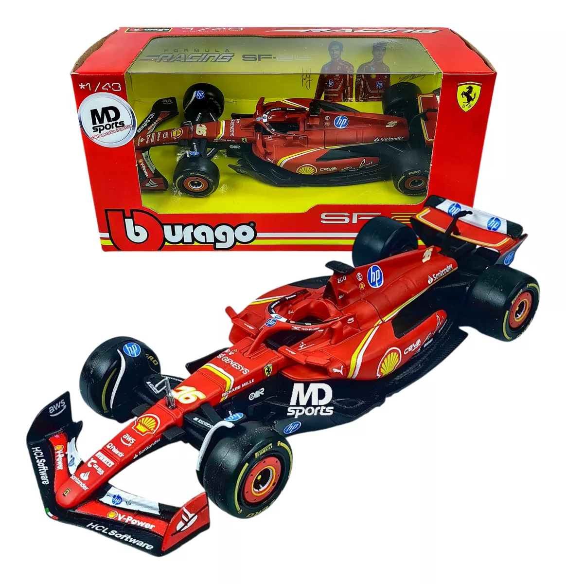 AUTO F1 FERRARI SF-24 2024 #16 CHARLES LECLERC ESCALA 1:43 - 1