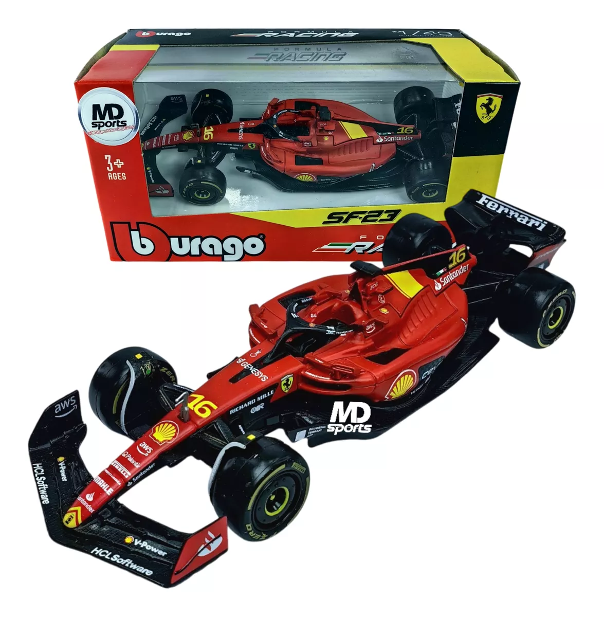 AUTO F1 FERRARI SF-23 MONZA 2023 #16 CH. LECLERC ESCALA 1:43 - 1