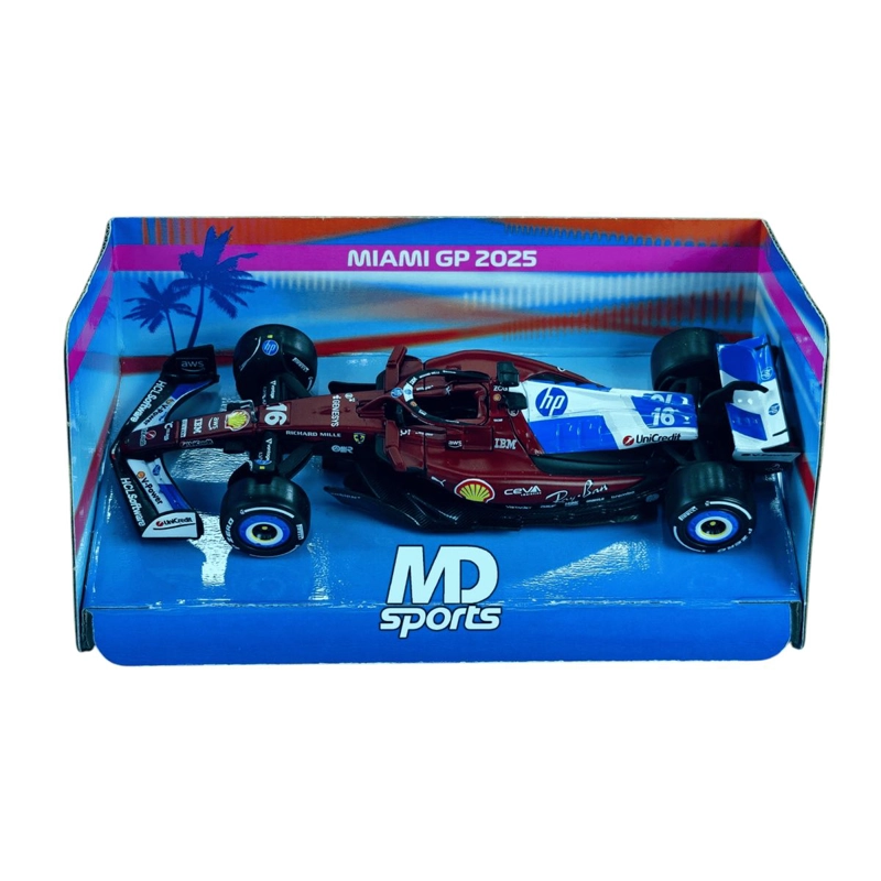 AUTO F1 FERRARI SF-25 GP MIAMI 2025 #16 CHARLES LECLERC CAJA NORMAL BURAGO 1:43 - 2