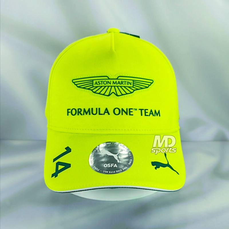 GORRO JOCKEY F1 PUMA OFICIAL ASTON MARTIN FERNANDO ALONSO 2026 VERDE LIMA - 2