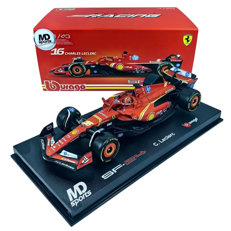 AUTO F1 FERRARI SF-24 2024 #16 CH. LECLERC CAJA ACRILIC 1:43 - 2