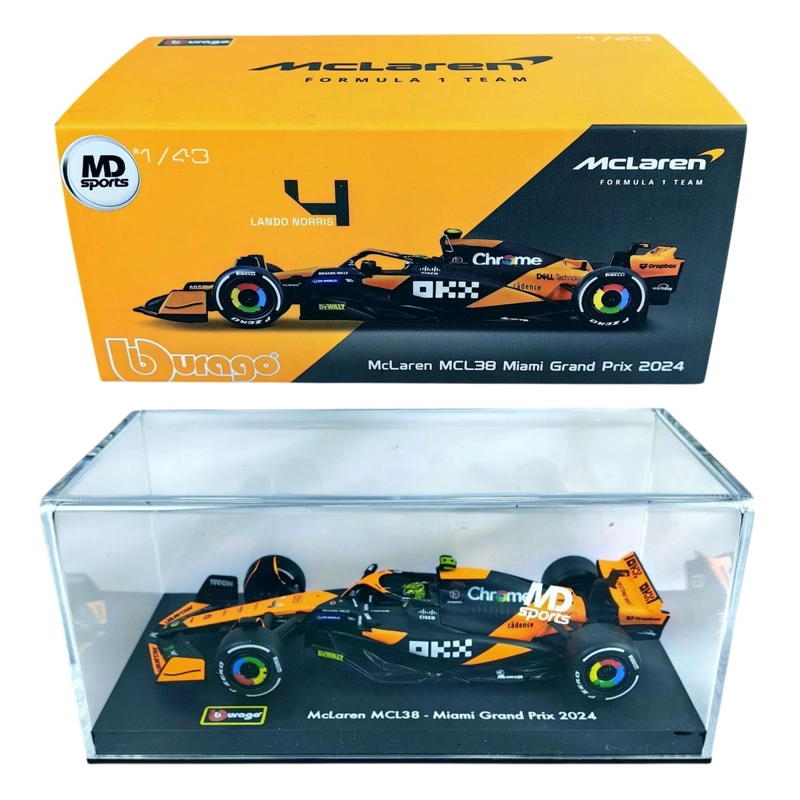 Auto F1 Mclaren MCL38 2024 Miami #4 Norris Caja Acril 1:43 - 3