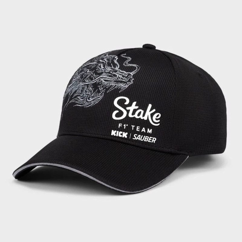 GORRO JOCKEY CODE OFICIAL STAKE SAUBER GUANYU ZHOU GP CHINA 2024 DRAGON NEGRO - 1