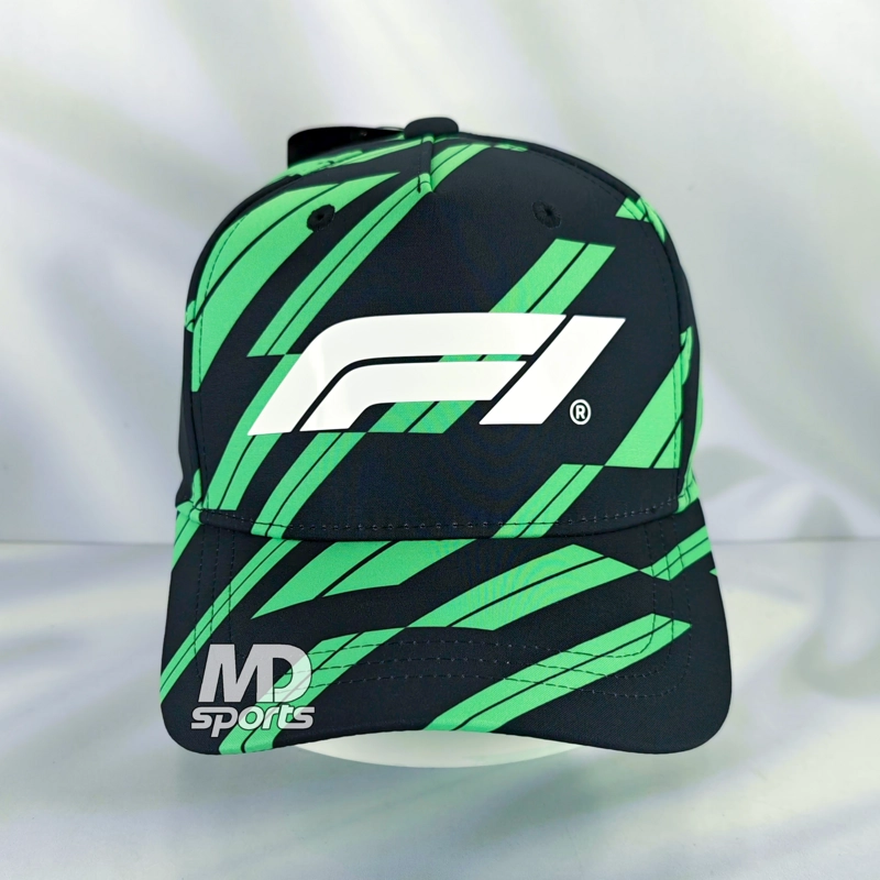 GORRO JOCKEY STICHD OFICIAL FORMULA 1 LOGOTIPO F1 TRACK GRAPHIC 2026 NEGRO/VERDE - 2