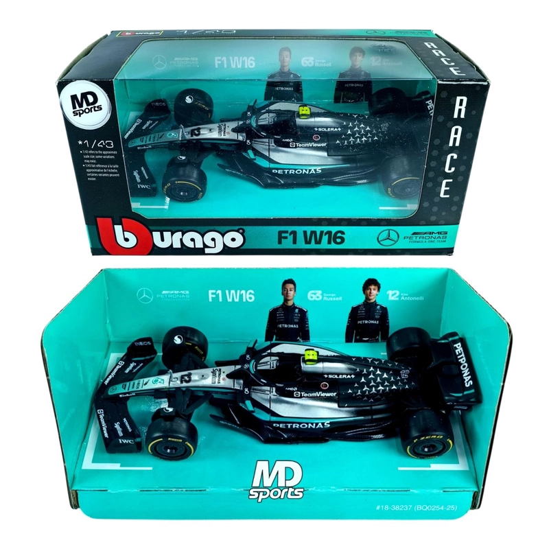 AUTO F1 MERCEDES W16 2025 #12 KIMI ANTONELLI CAJA NORMAL BURAGO 1:43 - 3