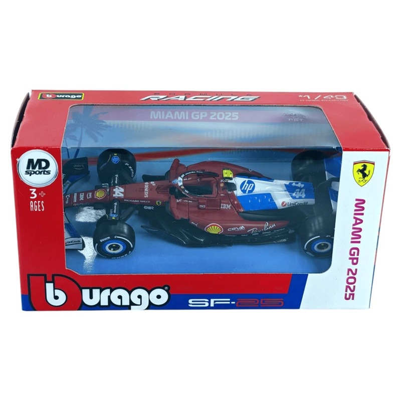 FERRARI SF-25 GP MIAMI 2025 #44 LEWIS HAMILTON CAJA NORMAL BURAGO 1:43 - 3