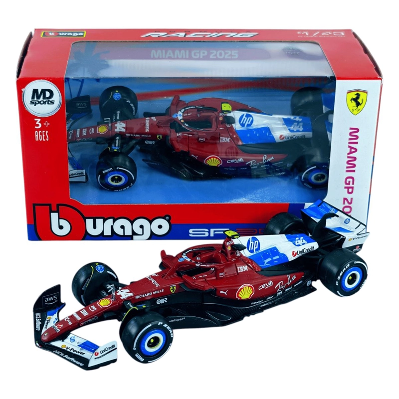 FERRARI SF-25 GP MIAMI 2025 #44 LEWIS HAMILTON CAJA NORMAL BURAGO 1:43 - 5