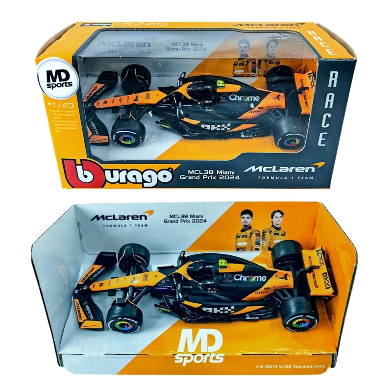 AUTO F1 MCLAREN MCL38 GP MIAMI 2024 #4 NORRIS CAJA NORM 1:43 - 2