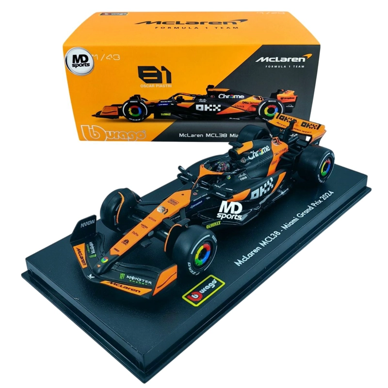 AUTO F1 MCLAREN MCL38 2024 MIAMI #81 PIASTRI CAJA ACRIL 1:43 - 1