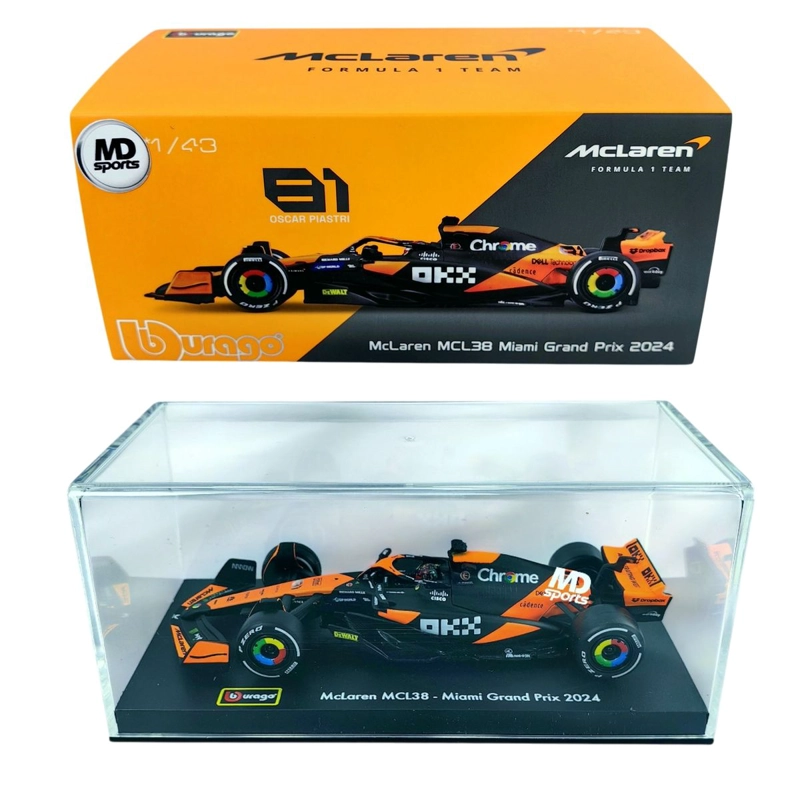 AUTO F1 MCLAREN MCL38 2024 MIAMI #81 PIASTRI CAJA ACRIL 1:43 - 2