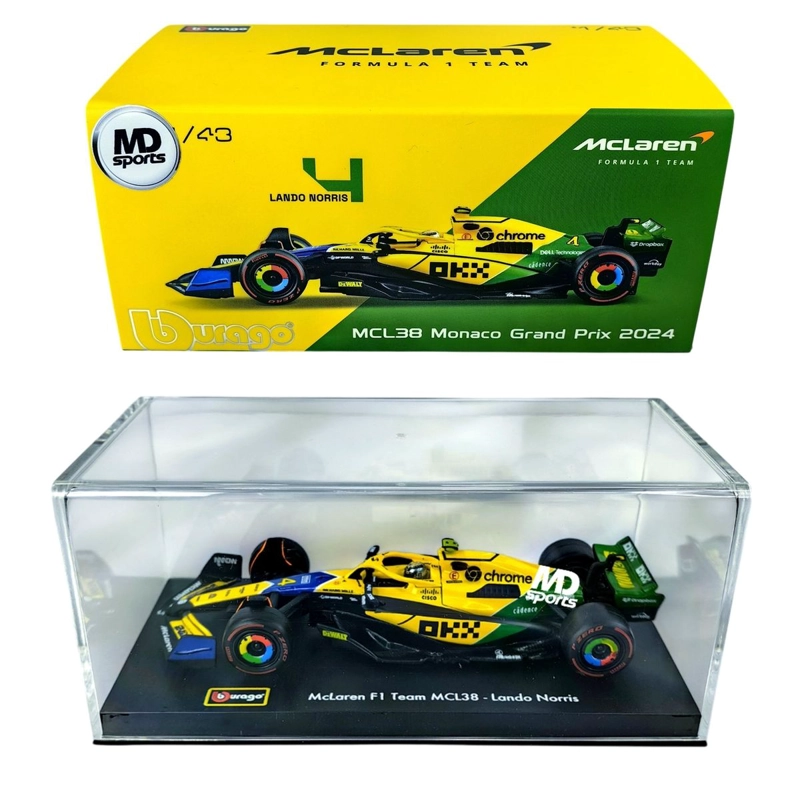 AUTO F1 MCLAREN MCL38 2024 SENNA #4 NORRIS CAJA ACRILICA 1:43 - 2