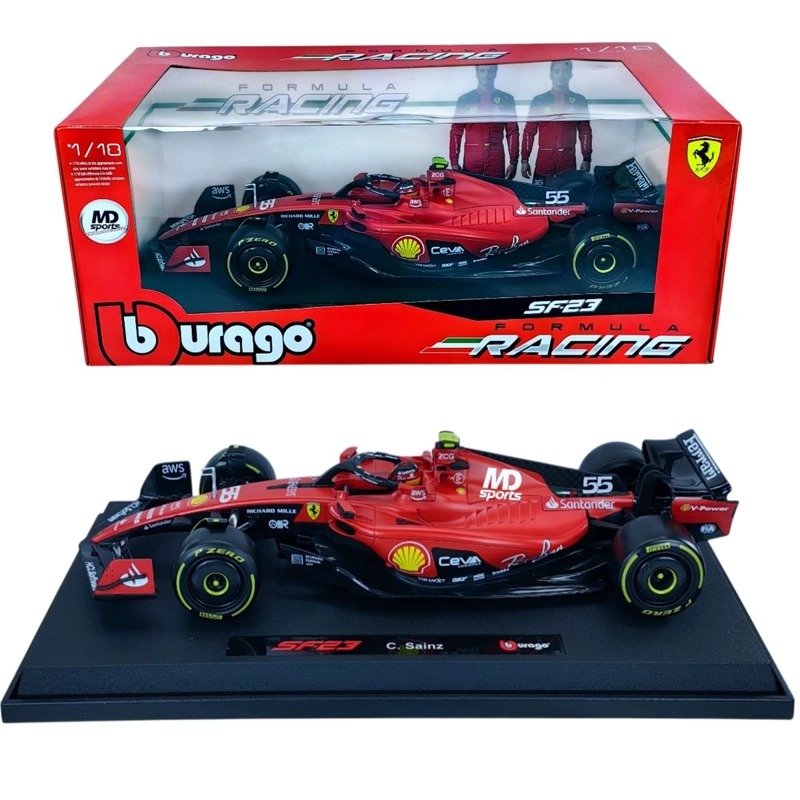 AUTO F1 FERRARI SF-23 2023 #55 CARLOS SAINZ CAJA NORMAL BURAGO 1:18 - 3