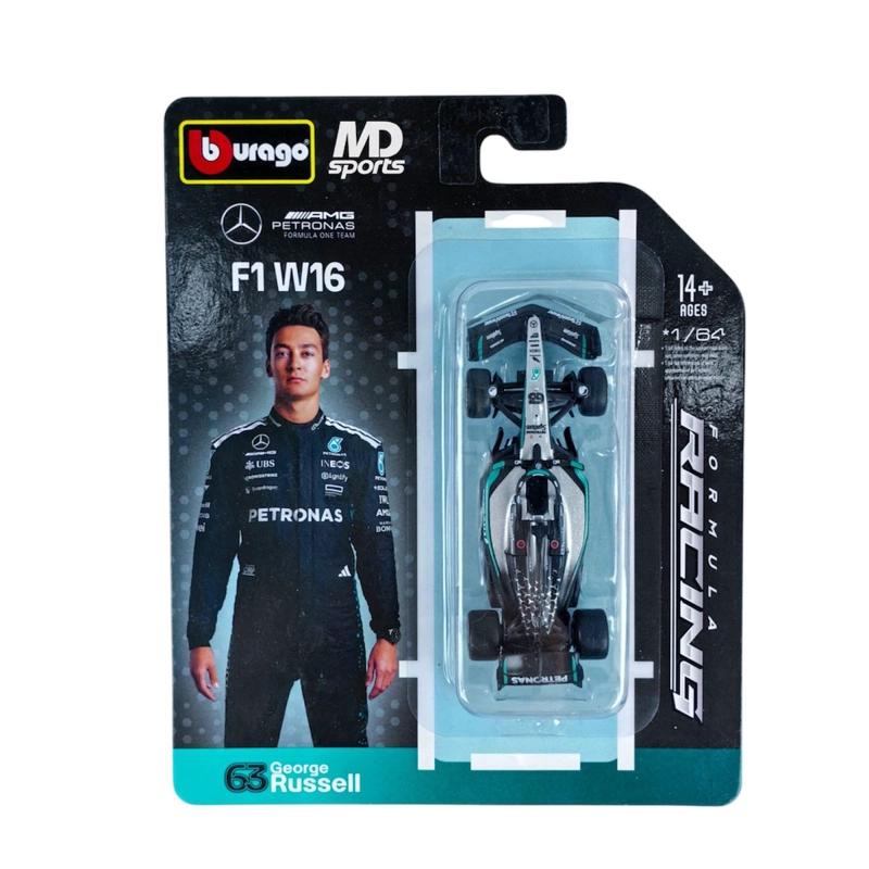 AUTO F1 MERCEDES W16 2025 #63 GEORGE RUSSELL CAJA NORMAL 1:64 - 1