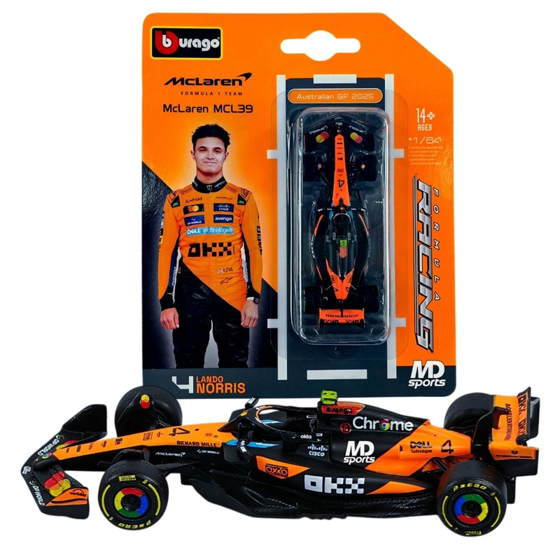 AUTO F1 MCLAREN MCL39 2025 #4 LANDO NORRIS CAJA NORMAL 1:64 - 3