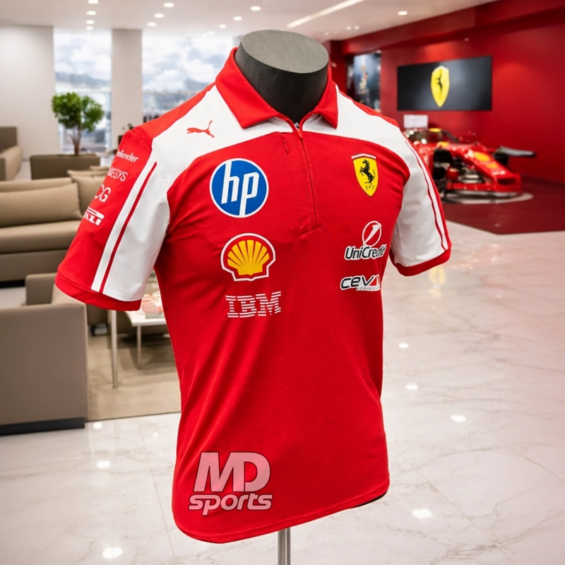POLERA POLO PUMA AUTHENTIC OFICIAL SCUDERIA FERRARI HP 2026 ROJO - 2