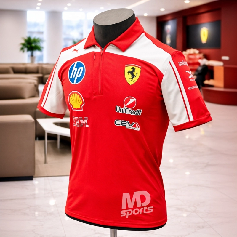 POLERA POLO PUMA AUTHENTIC OFICIAL SCUDERIA FERRARI HP 2026 ROJO - 3