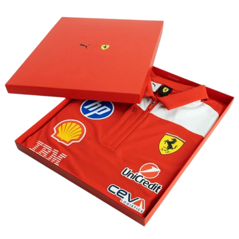 POLERA POLO PUMA AUTHENTIC OFICIAL SCUDERIA FERRARI HP 2026 ROJO - 5