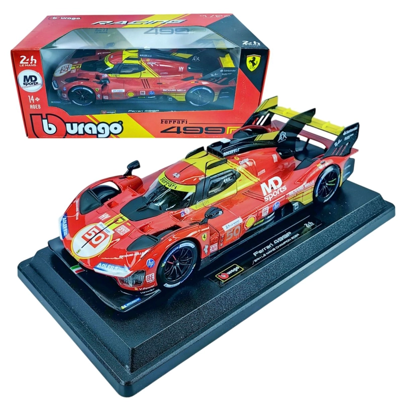 AUTO LEMANS FERRARI 499P LM 2024 #50 CAJA NORMAL BURAGO ESCALA 1:24 - 1