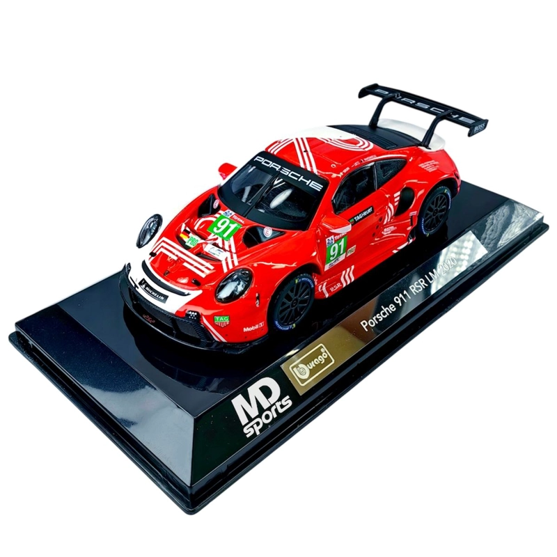 AUTO LEMANS PORSCHE 911 RSR LM 2020 #91 CAJA ACRILICA BURAGO RACE 1:43 - 1