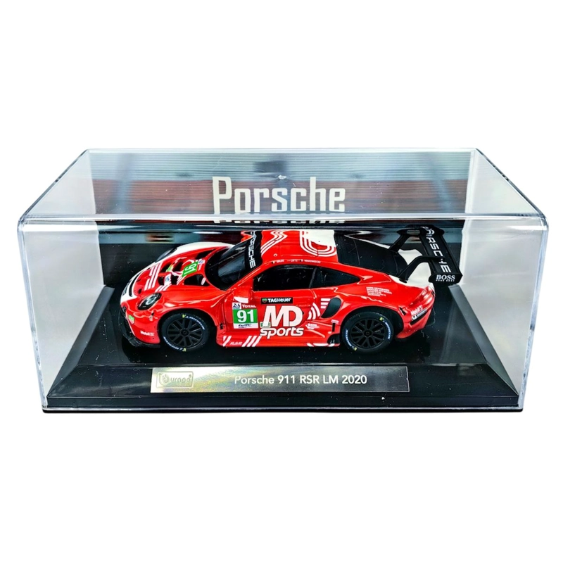 AUTO LEMANS PORSCHE 911 RSR LM 2020 #91 CAJA ACRILICA BURAGO RACE 1:43 - 3