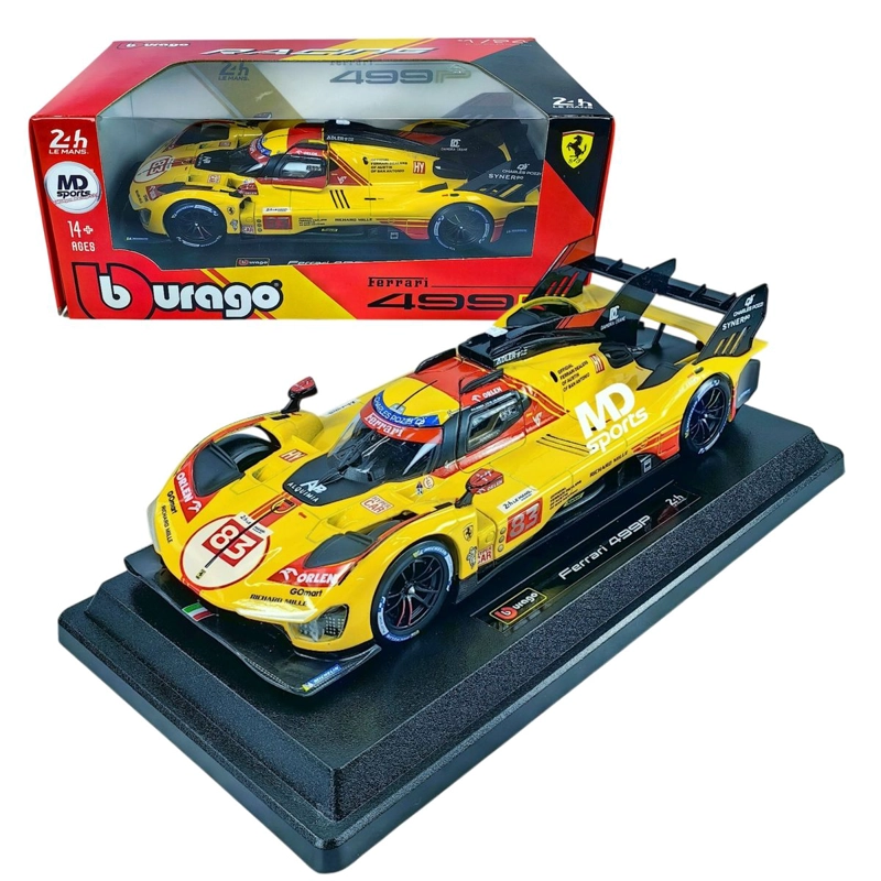 AUTO LEMANS FERRARI AF CORSE 499P LM 2024 #83 CAJA NORMAL BURAGO 1:24 - 1