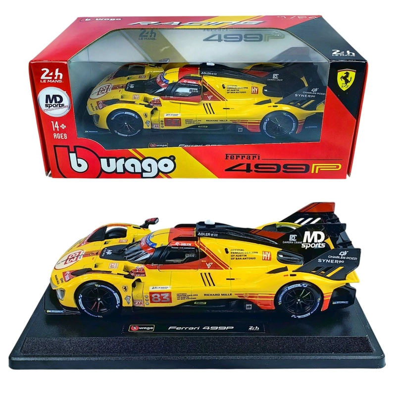 AUTO LEMANS FERRARI AF CORSE 499P LM 2024 #83 CAJA NORMAL BURAGO 1:24 - 3
