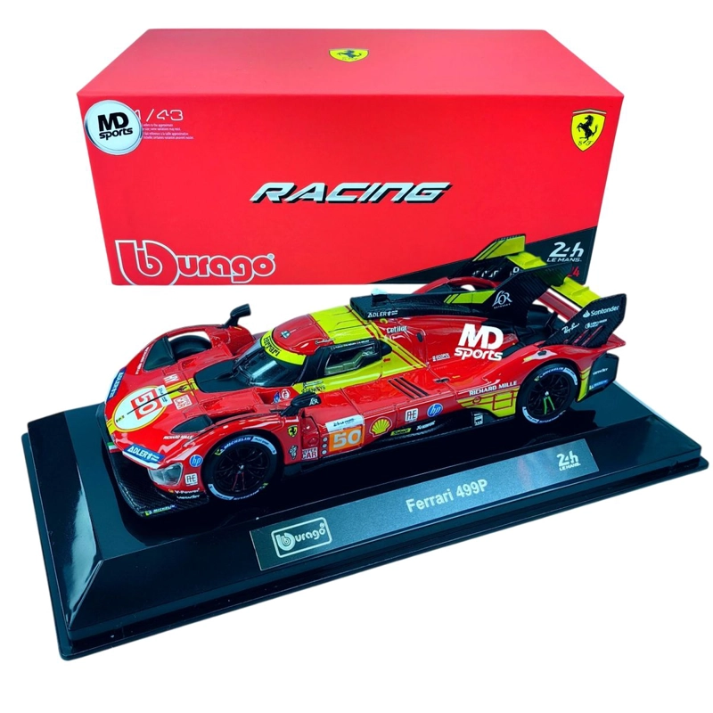 AUTO LEMANS FERRARI 499P LM 2024 #50 CAJA ACRILICA BURAGO 1:43 - 1