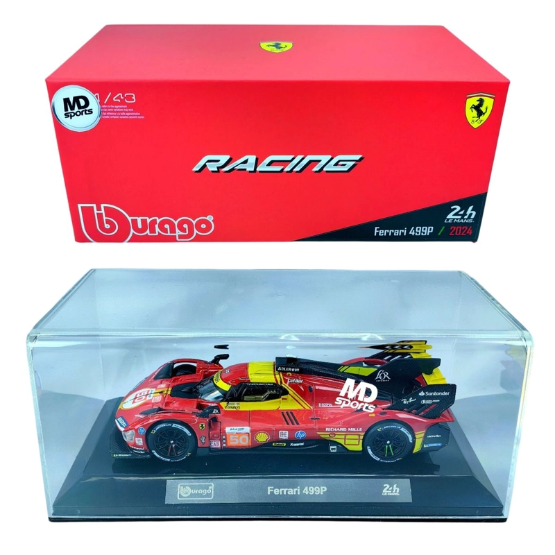 AUTO LEMANS FERRARI 499P LM 2024 #50 CAJA ACRILICA BURAGO 1:43 - 3