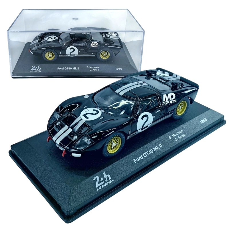 AUTO LEMANS FORD GT40 MK II 1966 BRUCE MCLAREN CAJA ACRILICA 1:43 - 1
