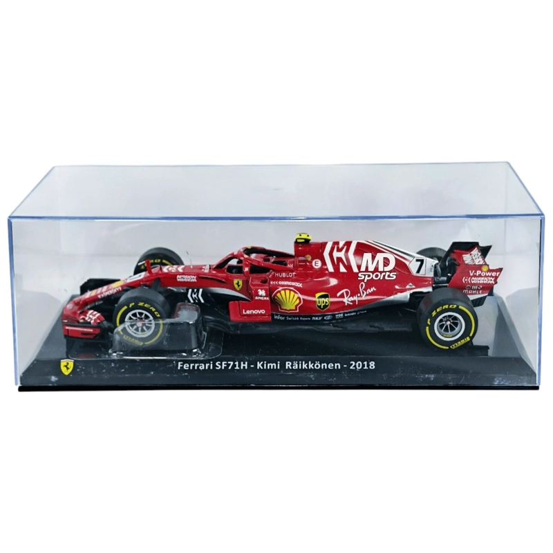 AUTO FORMULA 1 FERRARI SF-71H 2018 #7 KIMI RAIKKONEN CAJA ACRILICA PREMIUM COLLECT 1:24 - 1