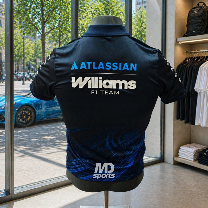 POLERA POLO NEW ERA ATLASSIAN WILLIAMS F1 TEAM OFICIAL 2026 AZUL MARINO - 4