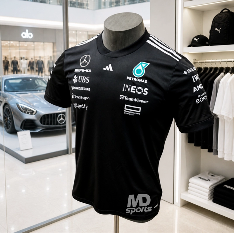 POLERA MERCEDES AMG PETRONAS OFICIAL 2025 NEGRA - 2