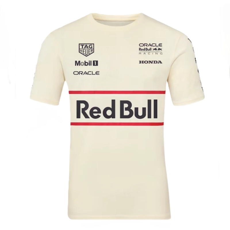 POLERA CASTORE OFICIAL ORACLE REDBULL RACING TEAM HERITAGE 2025 CREMA - 1