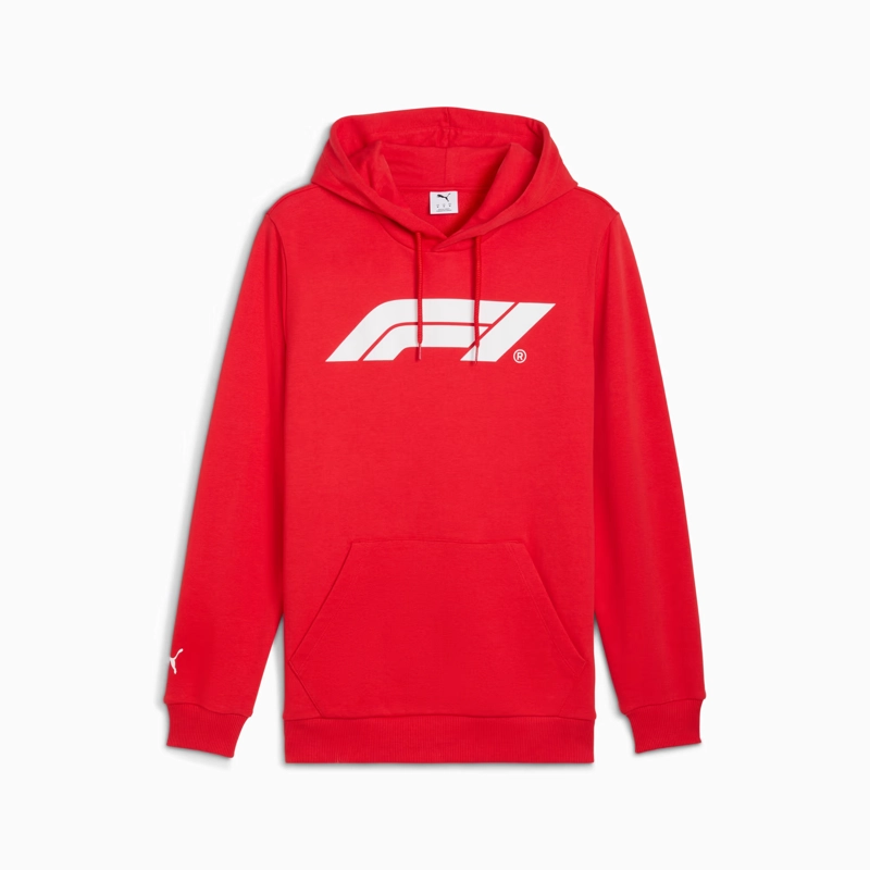 POLERON PUMA ESSENTIALS LOGO TEE F1 CON CAPUCHA OFICIAL ROJO - 1