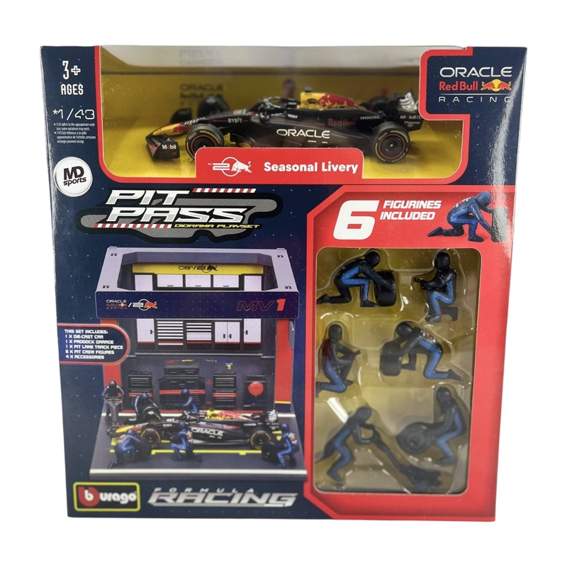 SET PIT STOP F1 REDBULL RACING RB20 MAX VERSTAPPEN BURAGO 1:43 - 1