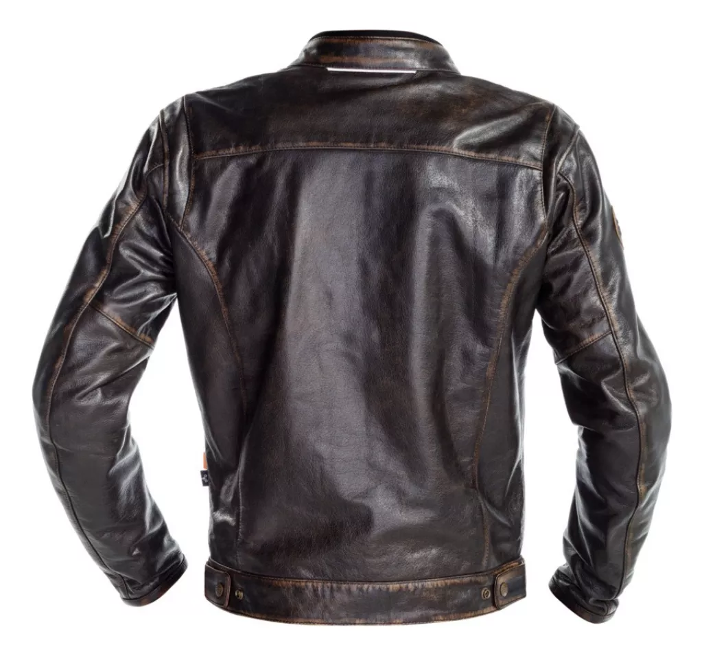 CHAQUETA PARA MOTO RICHA CUERO NORMANDIE BROWN - 2
