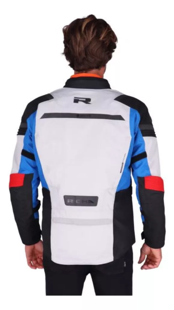 CHAQUETA PARA MOTO RICHA BRUTUS GORE-TEX GRIS/AZUL/ROJA - 4