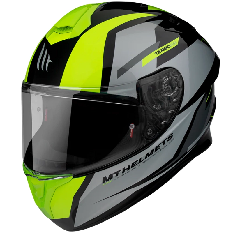 CASCO DE MOTO MT FF106 TARGO PRO SOUND A3 AMARILLO FLUOR BRILLO - 1